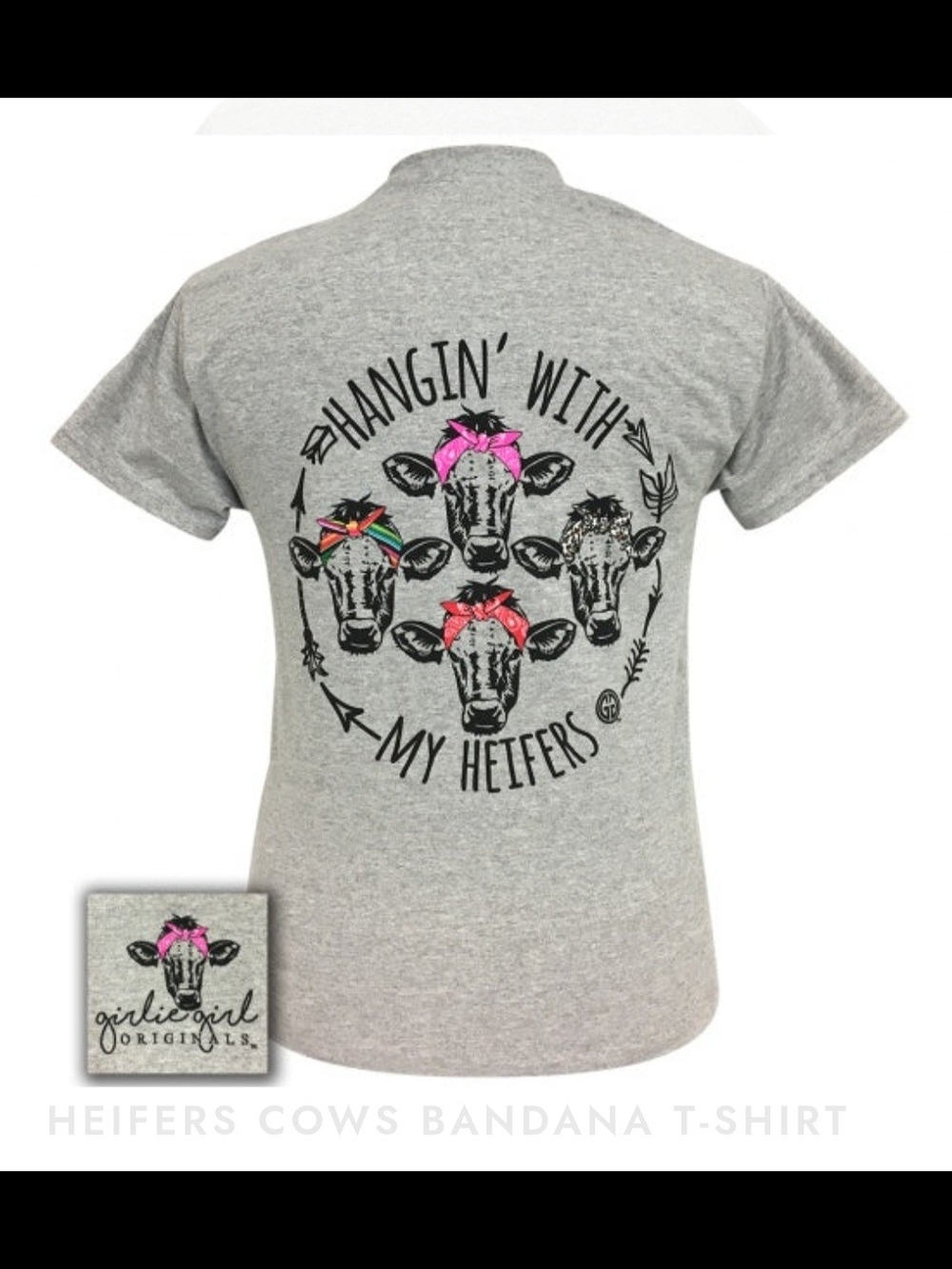 Girlie Girl Originals Gray "Hangin' With My Heifers" Short Sleeve Tee